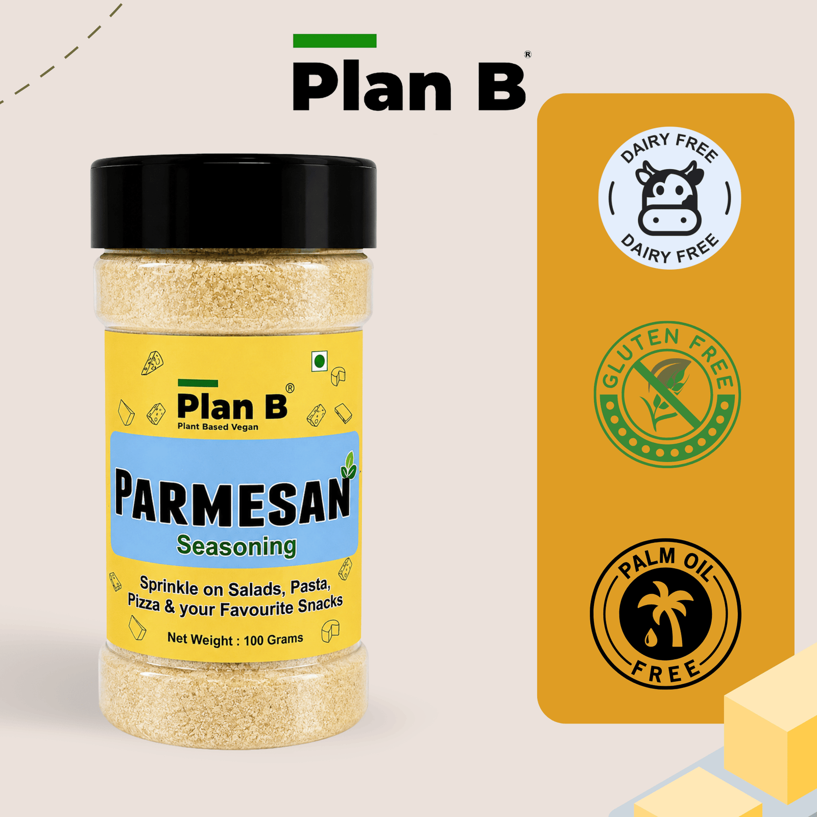 Plant Based Parmesan Seasoning, 100g (Cashew based cheese for a healthier you) HSN - 04069000 - Image 6