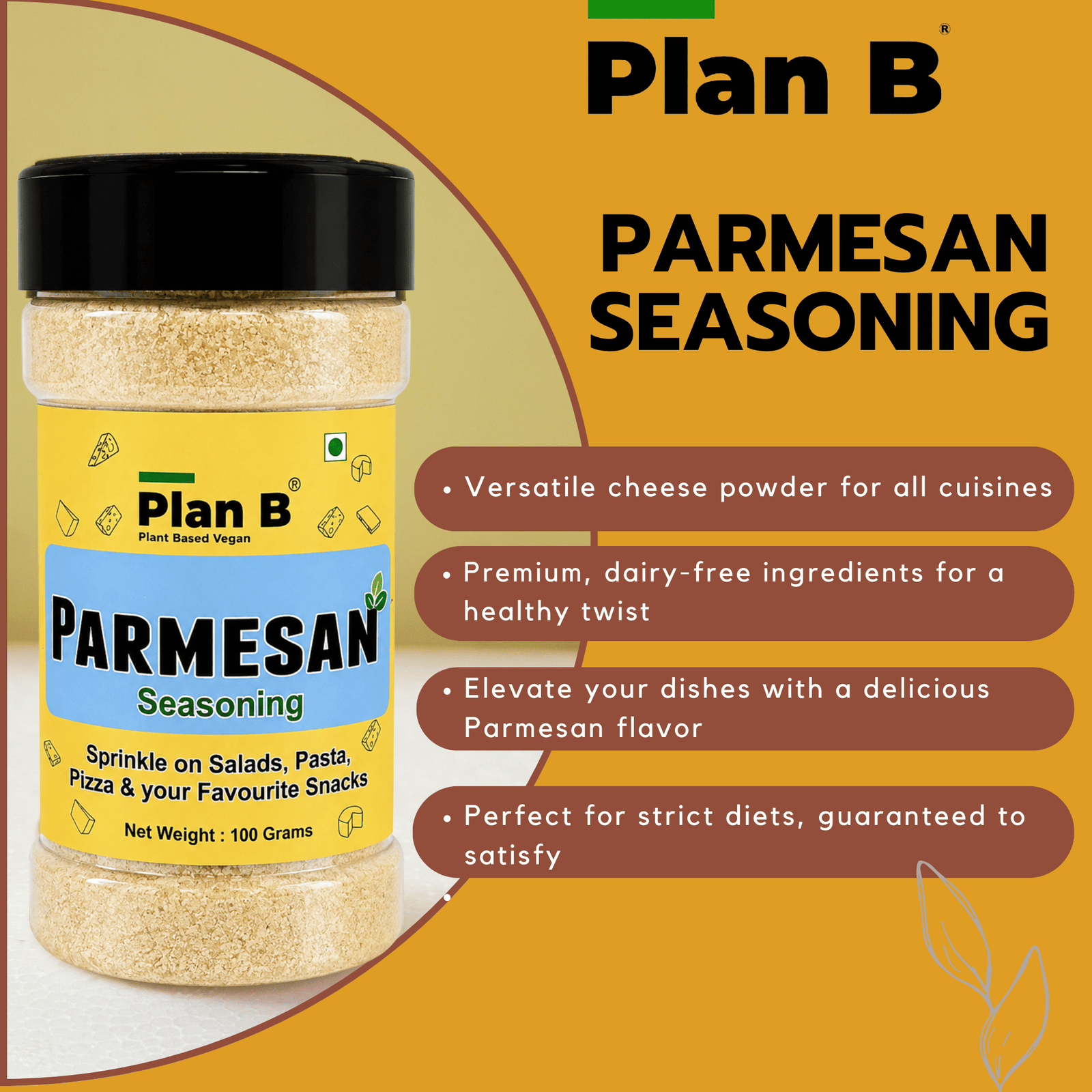 Plant Based Parmesan Seasoning, 100g (Cashew based cheese for a healthier you) HSN - 04069000 - Image 5