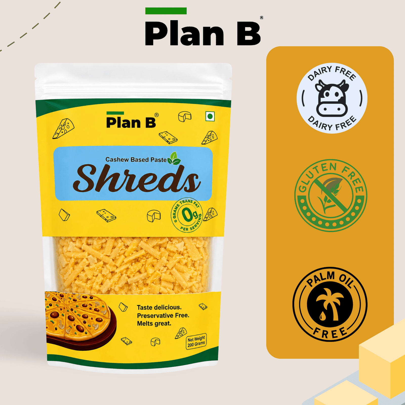 Plant Based Cheese Shreds, 200g (Cashew based cheese for a healthier you) HSN - 04069000 - Image 5