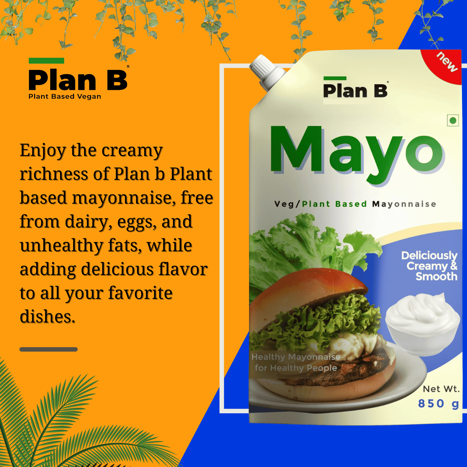 Plant Based Mayonnaise 850g (Dairy Free, Extra Creamy & Delicious) HSN - 21039030 - Image 5