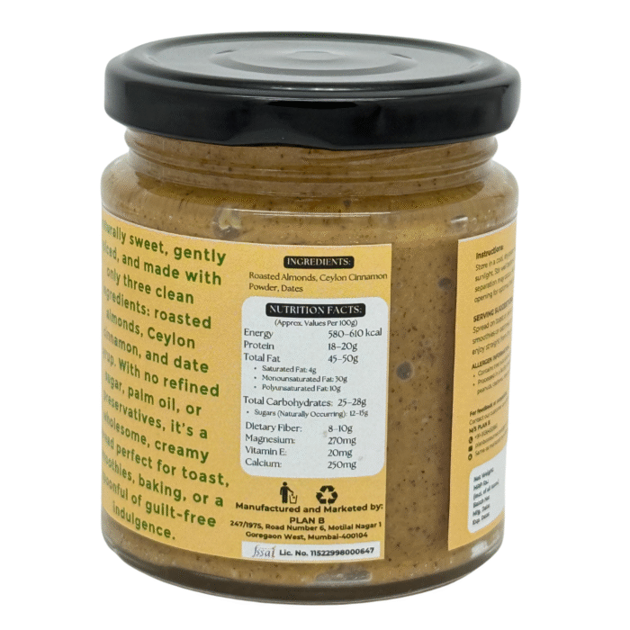 CINNAMON ALMOND BUTTER, 200g , Naturally Sweet. Gently Spiced. Unapologetically Clean. - Image 4