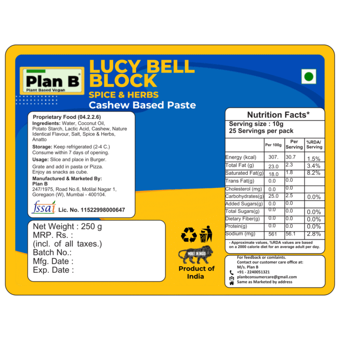 Lucy Bell – Plant-Based Cheese Block with Spices & Herbs - Image 2