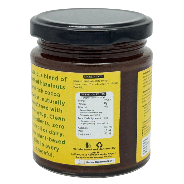 CHOCOLATE HAZELNUT BUTTER, 200g , Rich. Creamy. Naturally Indulgent. - Image 2