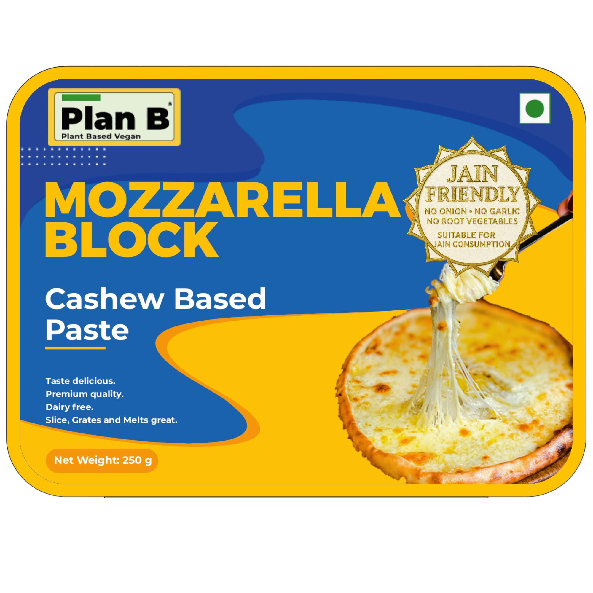 Plan B Plant-Based Mozzarella Block (Jain Friendly) - 250g